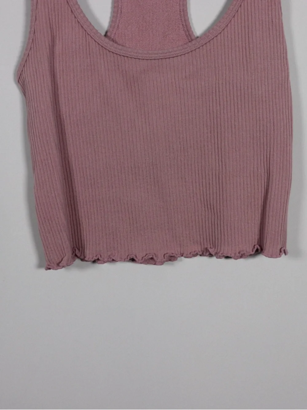 Ardene Pink Ribbed Cropped Racerback Tank Top XS/S - Picture 4 of 8